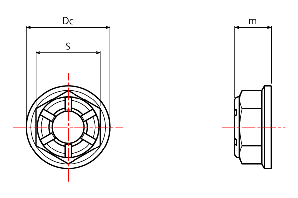 スプロケットナットセット寸法図