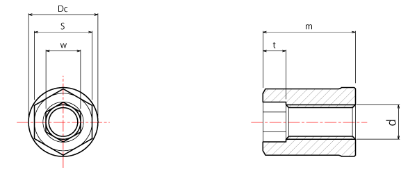 エキゾーストナット寸法図